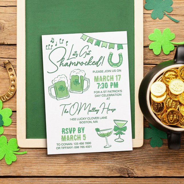 Let's Get Shamrocked St Patrick's Day Party Invitation (Creator Uploaded)