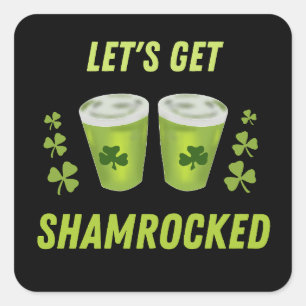 Let's Get Shamrocked St. Patrick's Day Square Sticker
