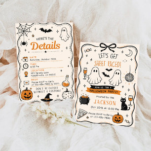 Let's Get Sheet Faced Adult Halloween Party Invitation