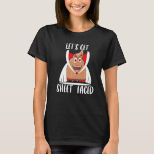 Lets Get Sheet Faced Boo Sheet Halloween Poo Costu T-Shirt