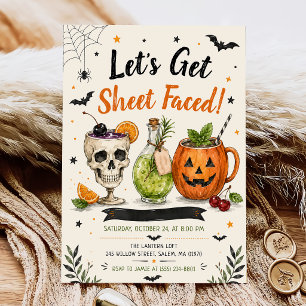 Let's Get Sheet Faced Halloween Party Invitation