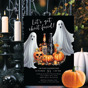 Let's Get Sheet Faced Halloween Party Invitation
