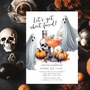 Let's Get Sheet Faced Halloween Party Invitation