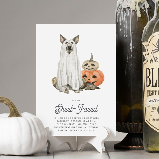 Let's Get Sheet-Faced Halloween Party Invitation (Creator Uploaded)