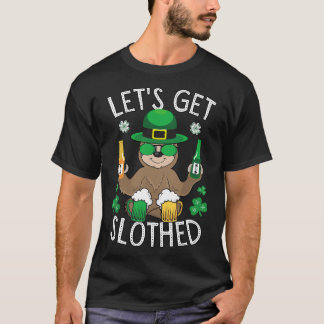 Let's Get Slothed, Funny Sloth Drinking Beer Humou T-Shirt