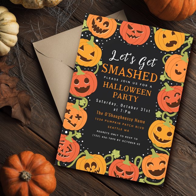 Let's Get Smashed Adult Halloween Party Invitation (Creator Uploaded)