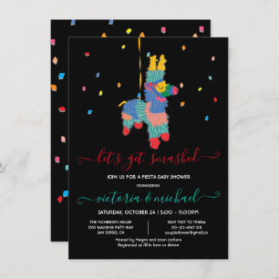 Let's get smashed Funny Piñata Baby Shower Invitat Invitation