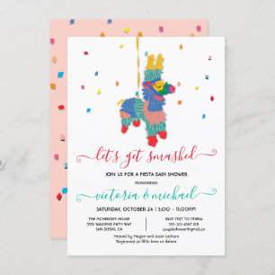 Let's get smashed Funny Piñata Baby Shower Invitation