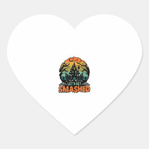 Lets Get Smashed Halloween Haunted House Sunset Ba Heart Sticker