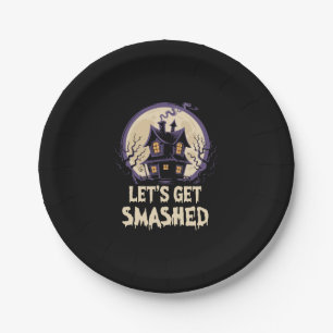 Let's Get Smashed Halloween Paper Plate