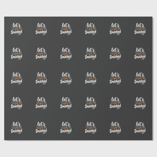 Let's Get Smashed Halloween Party Design Wrapping Paper (Flat)