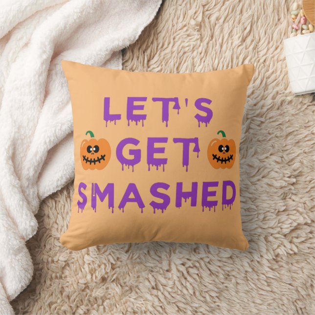 Let's Get Smashed (Pumpkins) Purple Cushion (Blanket)