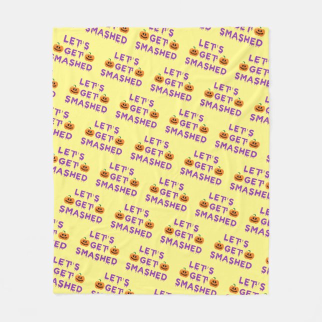 Let's Get Smashed (Pumpkins) Purple Fleece Blanket (Front)