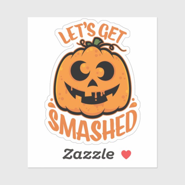 Let's Get Smashed Tipsy Halloween Jack-O’-Lantern (Sheet)