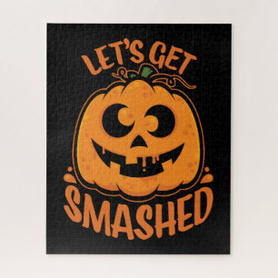 Let's Get Smashed Tipsy Halloween Jack-O’-Lantern Jigsaw Puzzle