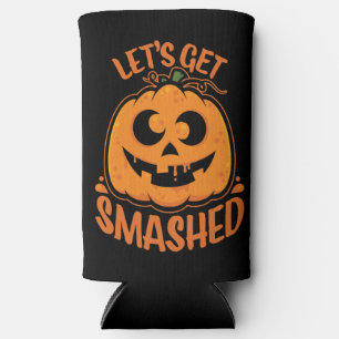 Let's Get Smashed Tipsy Halloween Jack-O’-Lantern Seltzer Can Cooler