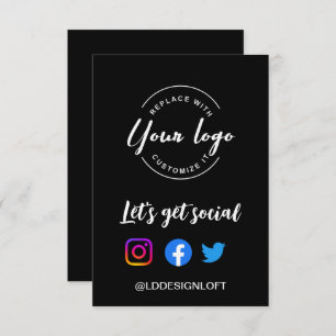Let's Get Social Media QR code website Custom logo Invitation