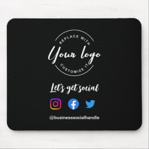 Let's Get Social Media website Custom logo Mouse Pad