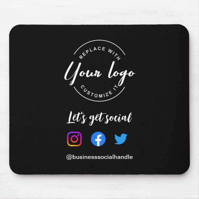 Let's Get Social Media website Custom logo Mouse Pad (Front)