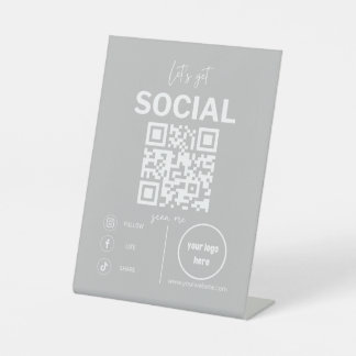 Lets Get Social QR Code Sign