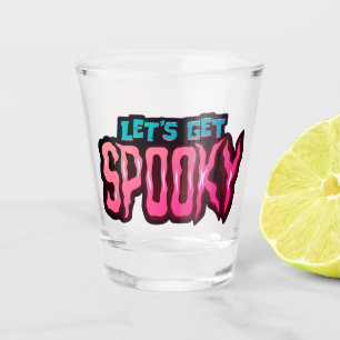Let's Get Spooky Blue and Pink Halloween Pun Shot Glass