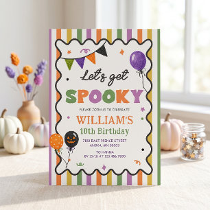 Let's get Spooky Colourful Birthday Invitation