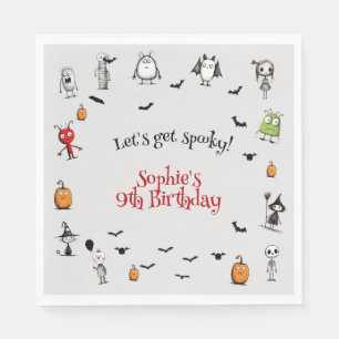 Let's get spooky! Creepy monsters kids birthday Napkin
