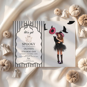 Let's Get Spooky Cute Ghost Birthday Party Photo Invitation