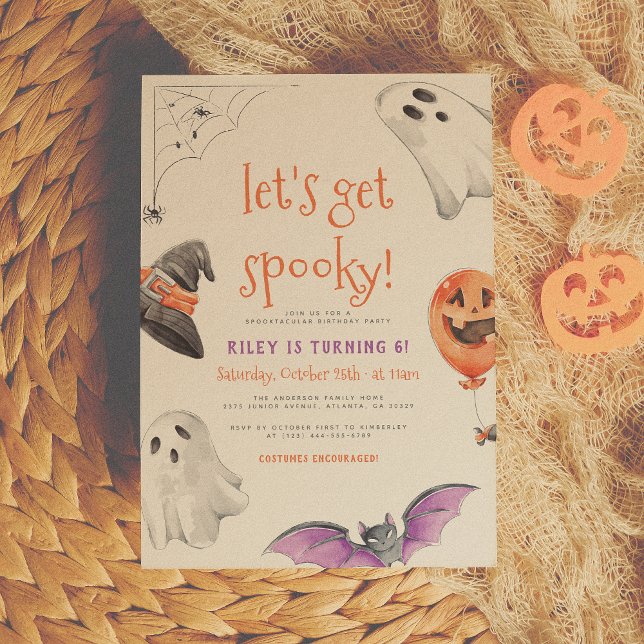 Let's Get Spooky | Cute Halloween Birthday Party Invitation (Creator Uploaded)