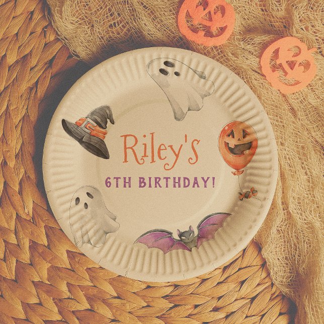 Let's Get Spooky Cute Halloween Birthday Party Paper Plate (Creator Uploaded)