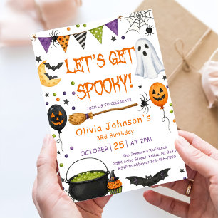 Lets Get Spooky Fun Kids Halloween Birthday Party Invitation