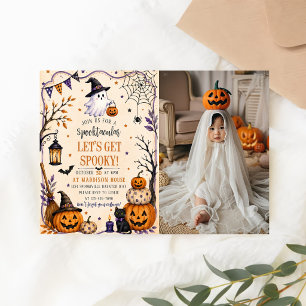 Lets Get Spooky Fun Kids Halloween Birthday Party Invitation