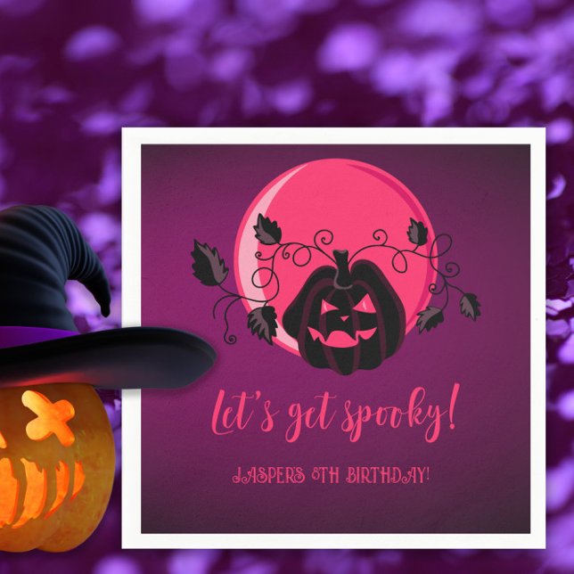 Let's Get Spooky Halloween Any Age Birthday Party Napkin (Creator Uploaded)