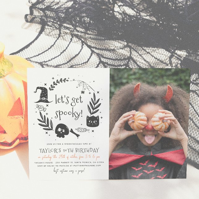 Let's Get Spooky Halloween Any Age Photo Birthday Invitation (Creator Uploaded)