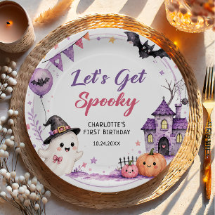 Let's Get Spooky Halloween Birthday Paper Plate