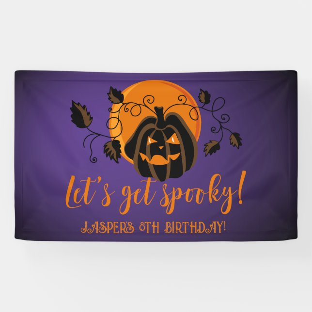 Let's Get Spooky Halloween Birthday Party  Banner (Horizontal)