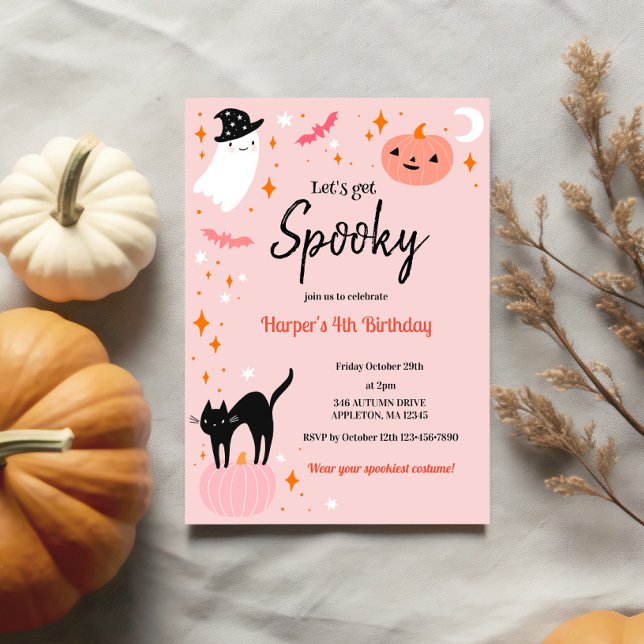Let's Get Spooky Halloween Birthday Party Invitation (Creator Uploaded)