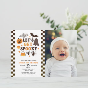Let's Get Spooky Halloween Birthday Photo Invitation