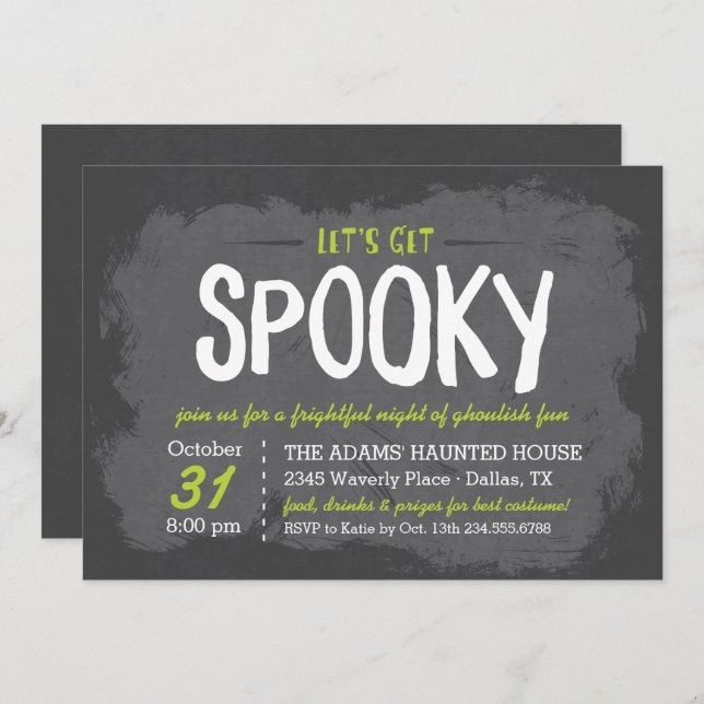 Let's Get Spooky Halloween Costume Party Invitation (Front/Back)