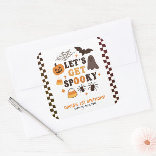 Let's Get Spooky Halloween Custom Birthday  Square Sticker