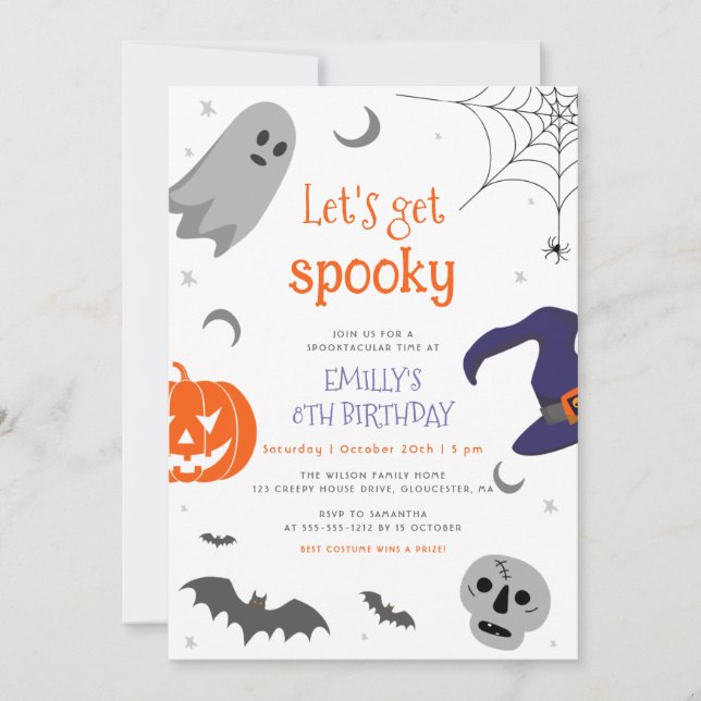 Let's Get Spooky Halloween Fun Birthday Party Invitation (Front)