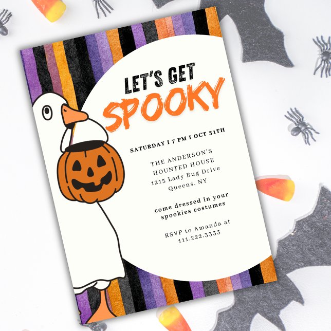 Let's Get Spooky Halloween Goose Costume Party  Invitation (Creator Uploaded)