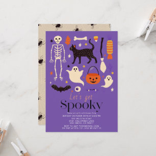 Let's Get Spooky Halloween Motifs Halloween Party Invitation