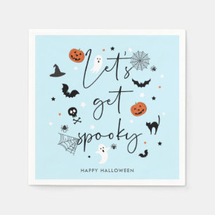 Let's get spooky Halloween Party Blue Napkin