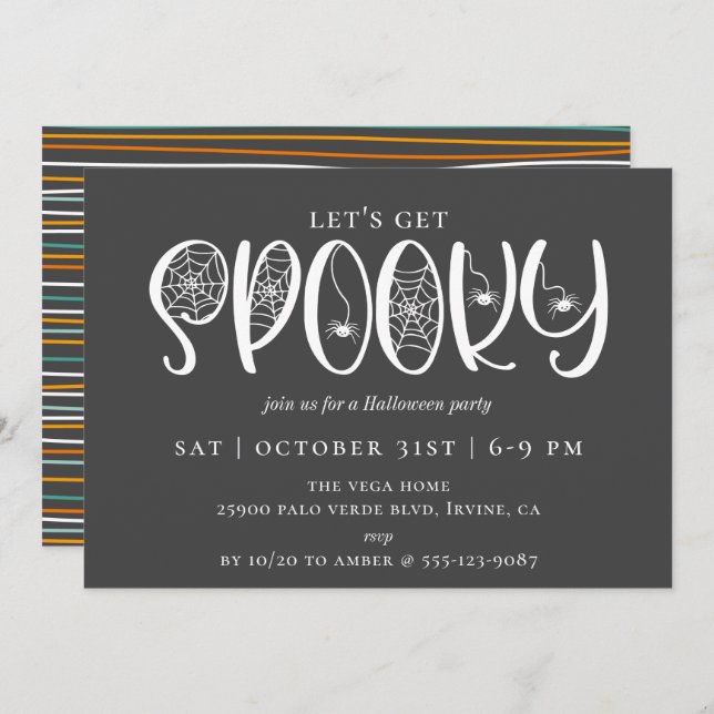 Let's Get SPOOKY Halloween Party Invitation (Front/Back)