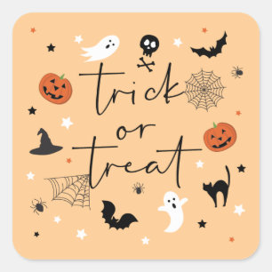 Let's get spooky Halloween Party Pumpkin Square Sticker