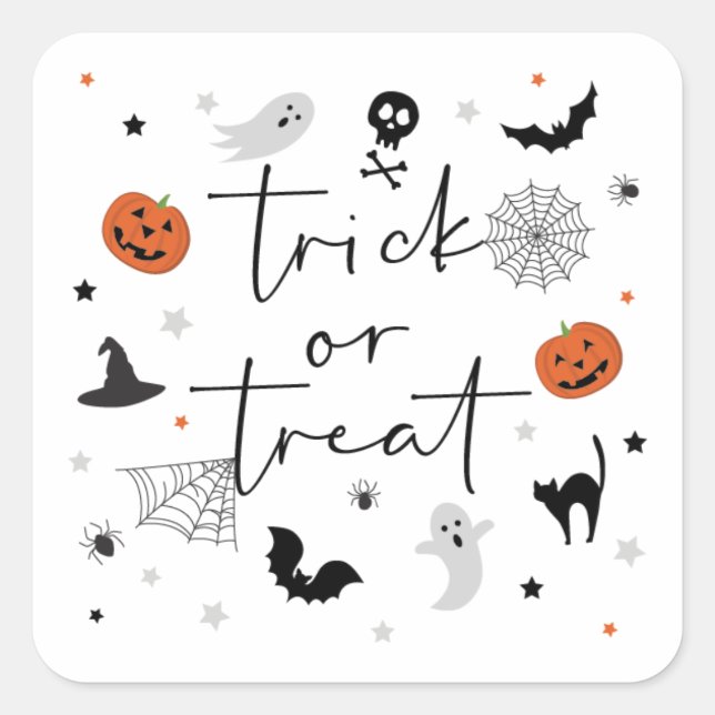 Let's get spooky Halloween Party white 2 Square Sticker (Front)