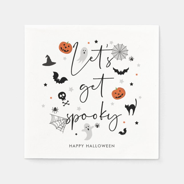 Let's get spooky Halloween Party white Napkin (Front)
