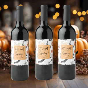 Let's get Spooky   Halloween Party    Wine Label