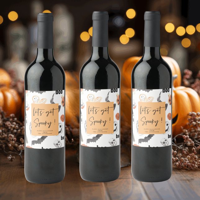 Let's get Spooky | Halloween Party |  Wine Label (Creator Uploaded)